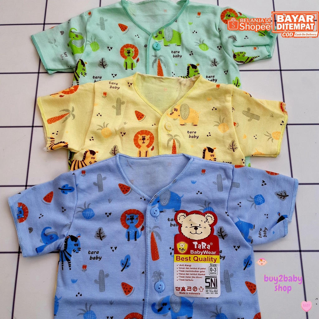 Baju bayi Piyama pendek Tara Cute Forest Series 0-3 Bulan 3 PCS