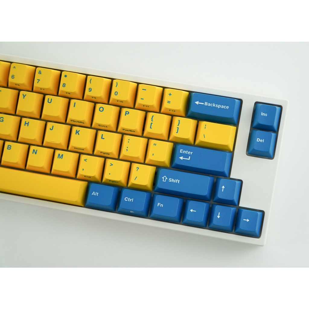 Leopold FC660M Yellow/Blue PD White Case 65% DoubleShot PBT Mechanical