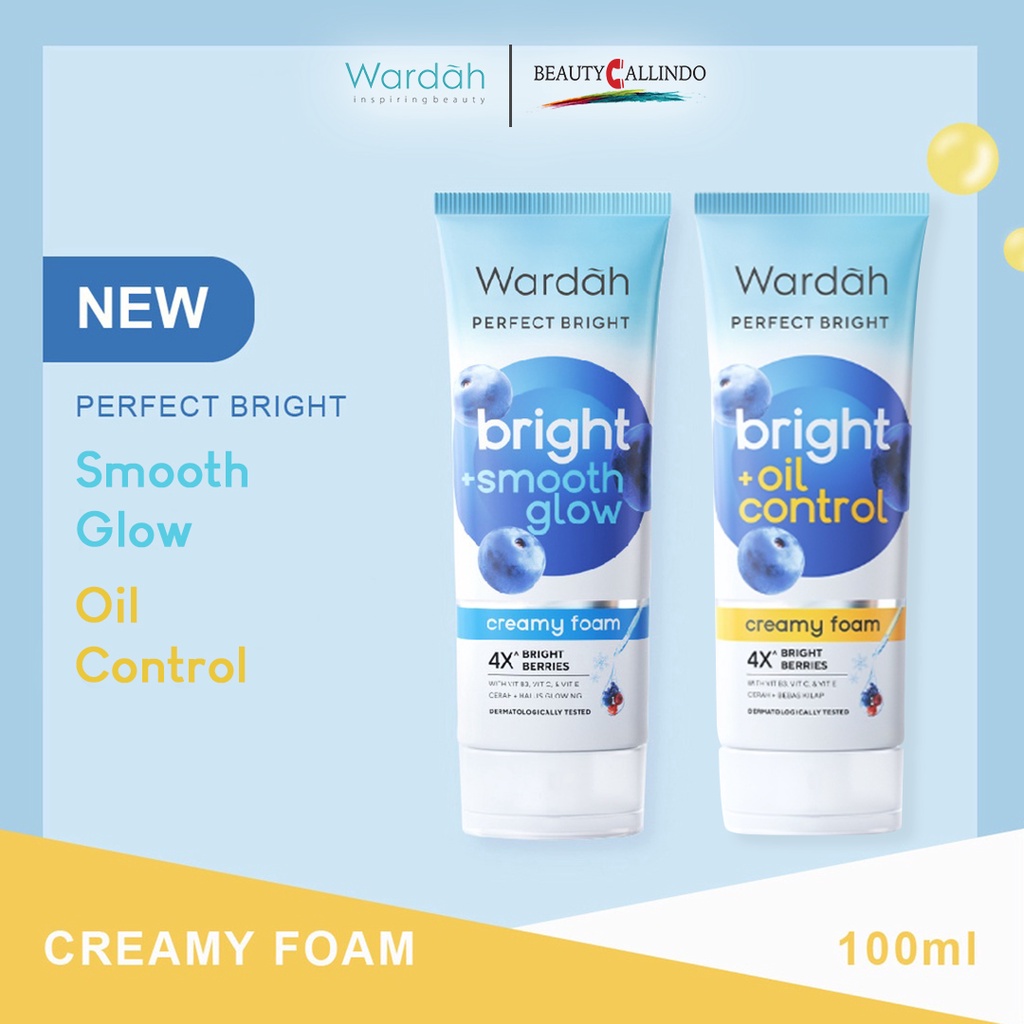 Wardah Perfect Bright Creamy Foam Brightening + Oil Control / Smoothing 60ml | Pembersih Wajah