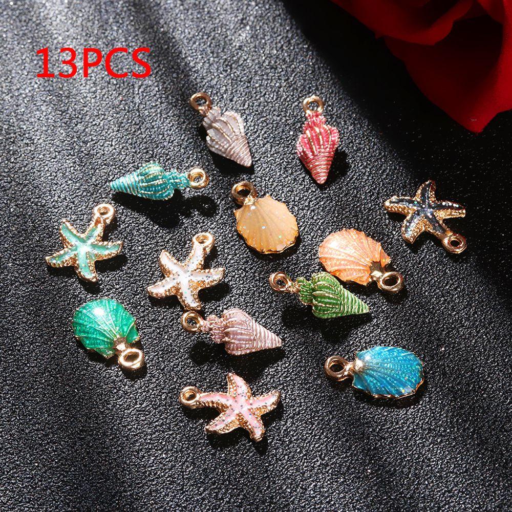 Lily 13Pcs/Set Liontin Lautan Baru Perhiasan Dekorasi Kalung Kerang Laut