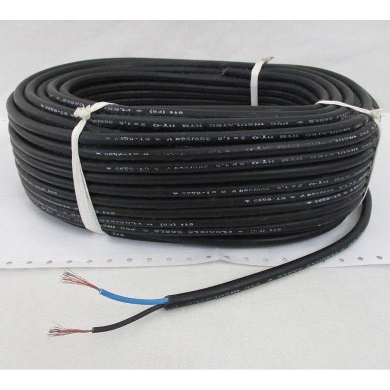 Kabel INOVA/CARGO Serabut Hitam NYYHYO 2x1,5mm2 KawatTembaga Per METER/Kabel Outdoor Indoor