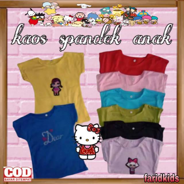 (COD)KAOS HARIAN ANAK KAOS SPANDEX 1-5 tahun