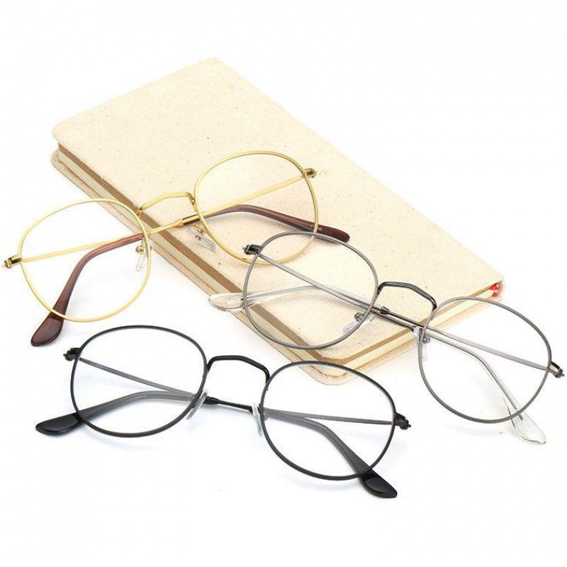 Kacamata Oval Korea Retro Pria dan Wanita Metal Frame Eyeglasses