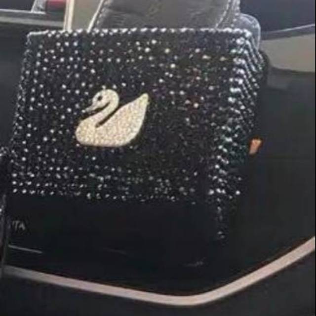 Tempat hp angsa swan hitam blink Tempat hp holder pouch hp mahkota bee swan hp holder Gantungan Dudukan Mobil Tempat Hp Handphone Kaca Mata