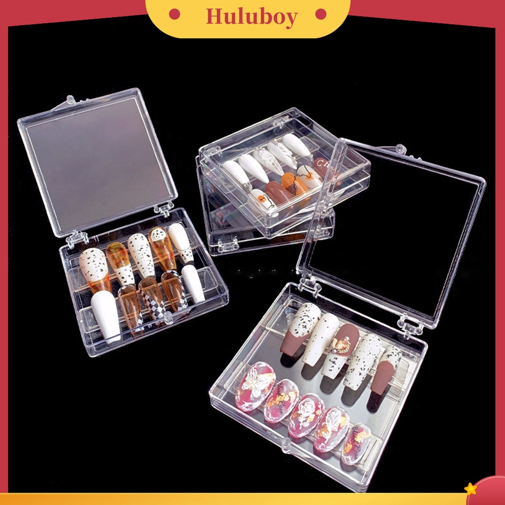 Huluboy Huluboy♡ 3pcs / Set Stand Display Kuku Palsu Tebal Tekstur Transparan Untuk Rumah