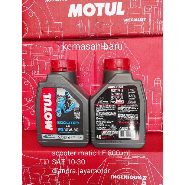 Oli motul scooter matic le 0.8 lt sae 10-30 import 100% original for all matic honda.yamaha.suzuki