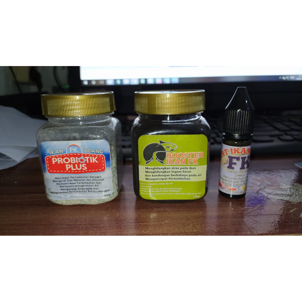PROMO Paket Si Budi Ember FK 3 Produk (Probiotik Plus FK, Booster Ikan FK, Obat Ikan FK) MURAH