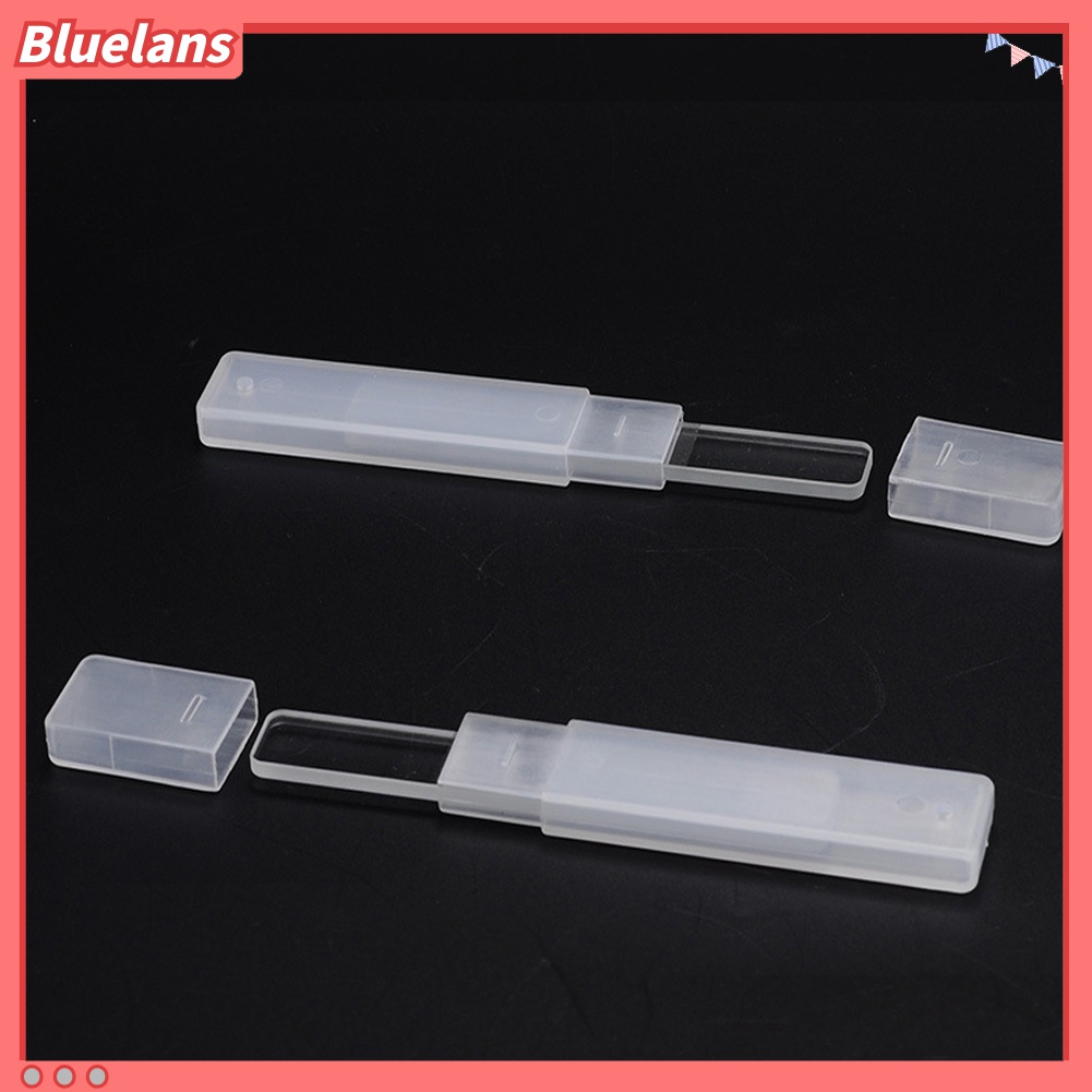 (In Stock) Kacamata Hitam Lensa Warna Warni ♡Alat Kikir Kuku Mini Portable Bentuk Persegi Panjang Bahan Kaca Bening Dengan Kotak Untuk Manicure