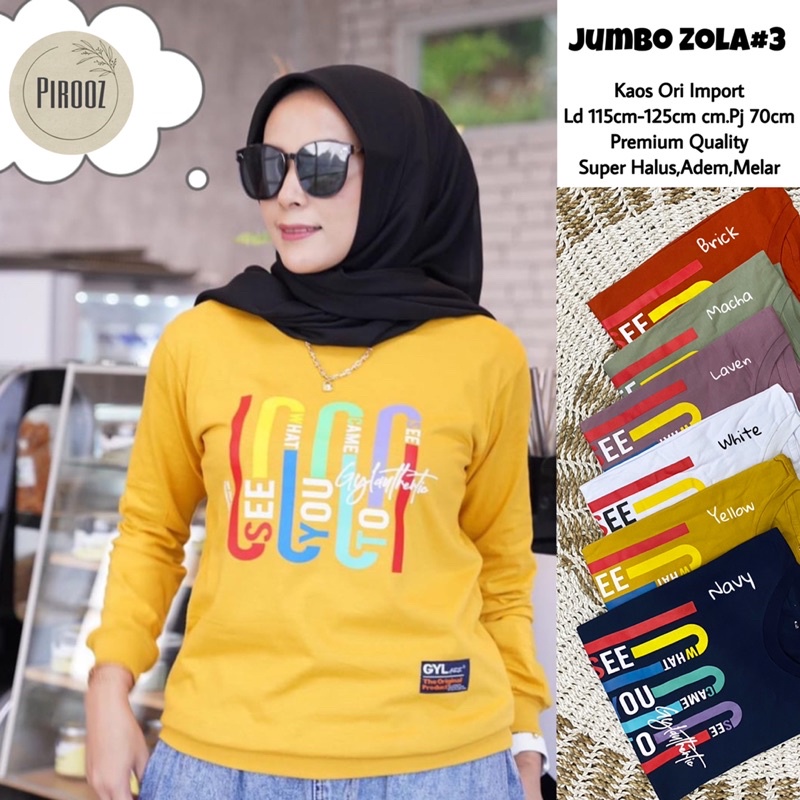 Kaos Jumbo Ori Zola Super Halus Adem