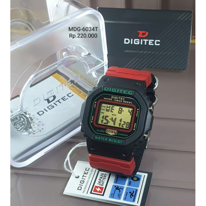 Jam Tangan Pria Digital Digitec Original MDG-6034T Tahan Air Gratis Ongkir COD