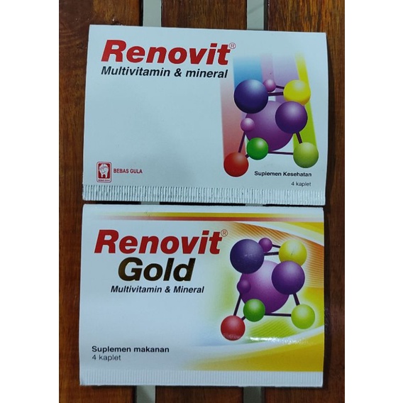 Renovit 4 Kaplet / Renovit Gold / Multivitamin / Daya Tahan Tubuh / Antioksidan