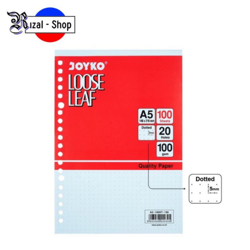 

Loose Leaf Kertas Isi Binder A5 Dotted / Titik Joyko