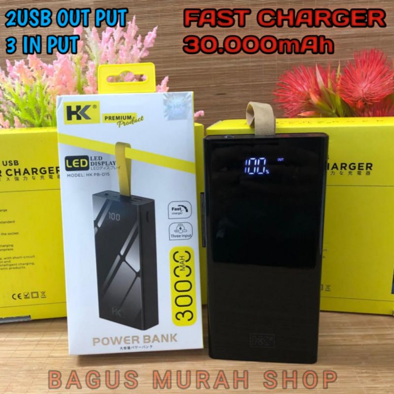 Power Bank 30.000mAh 2usb output 3input Powerbank 30000mAh Fast Charging Indikator LED PREMIUM PRODUCT