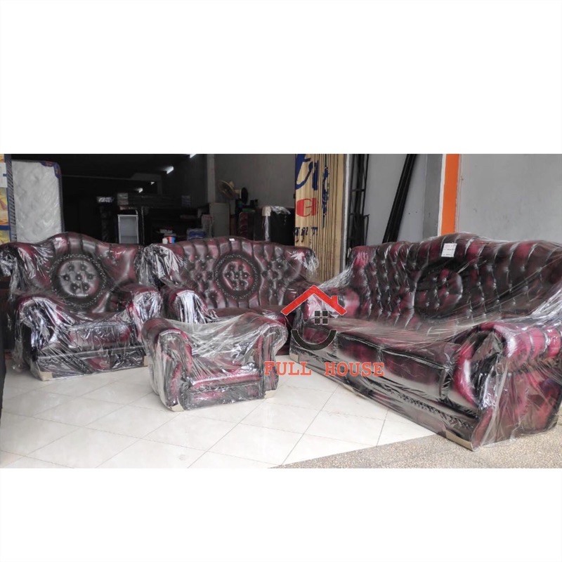 (fullhouse furniture) Sofa 321 raja jumbo kancing mewah kursi tamu murah garuda kepang