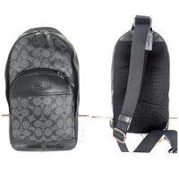 TAS PRIA BRANDED ORIGINAL - COACH SLING PACK SIGNATURE BLACK CHARCOAL