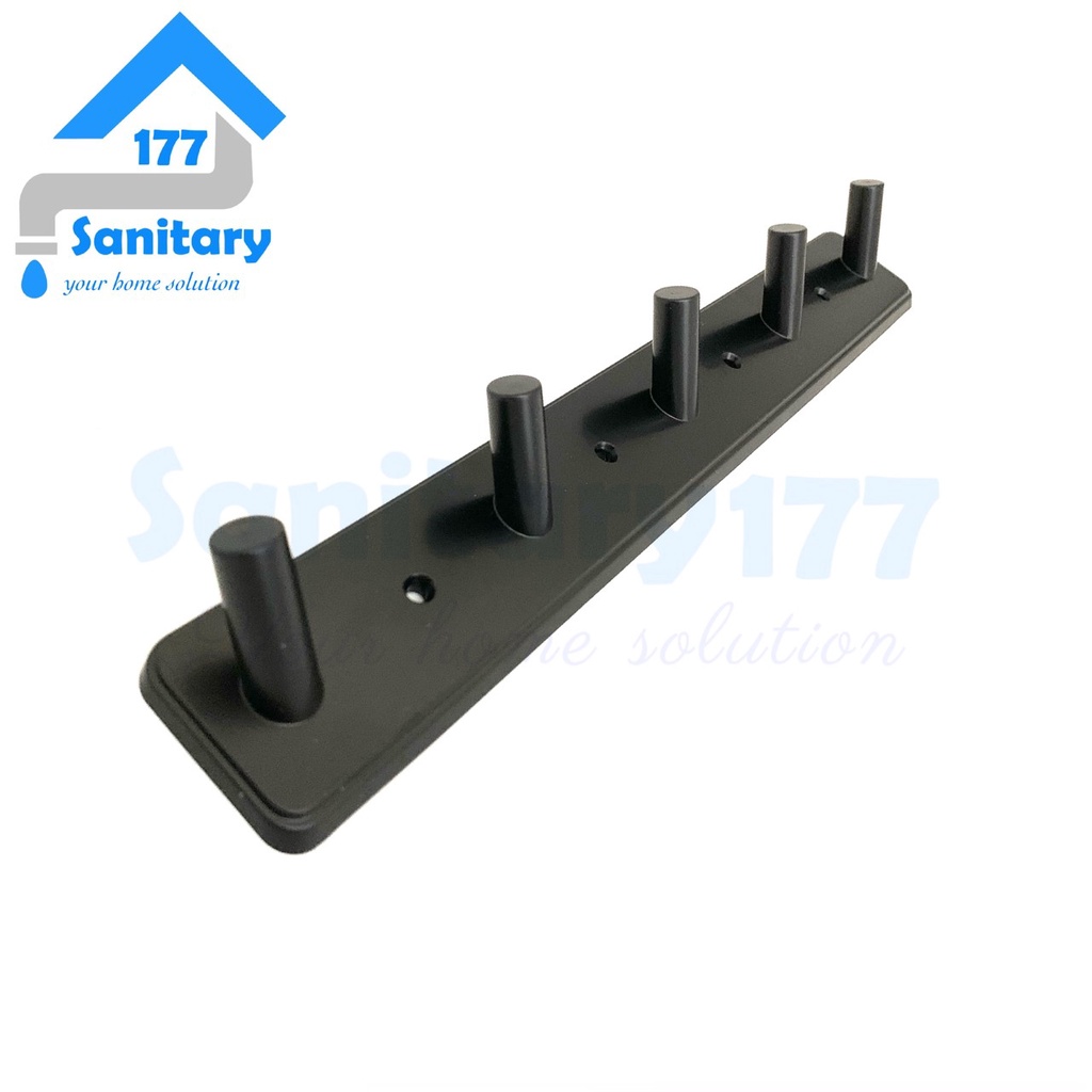 Gantungan baju 5kait HITAM soligen-kapstok 5 kait black plastik plastic hook hooks bracket gantung cantolan