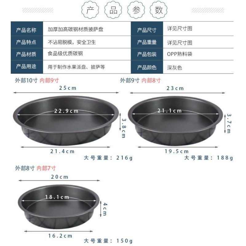 Pizza pan / loyang pizza / Black pizza pan