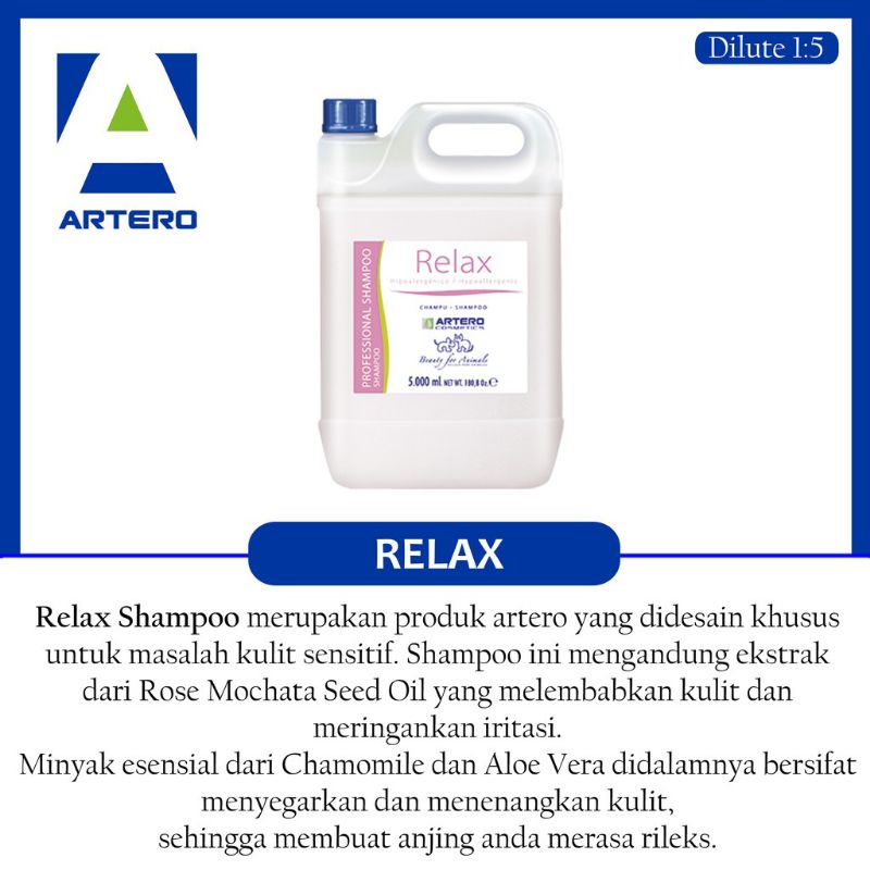 Artero Relax Hypoallergenic Shampo 5Ltr / Shampo Khusus Sensitive Kulit