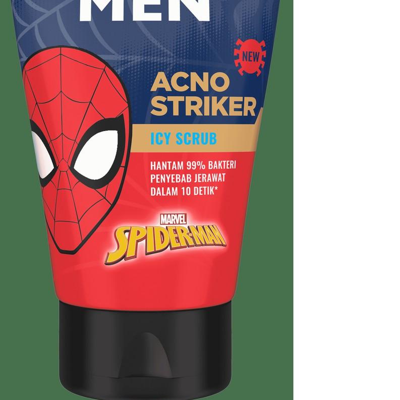 ✪ Ponds Men Acno Striker Facial Scrub 100G - Face Scrub Pria Spiderman Edition ☉