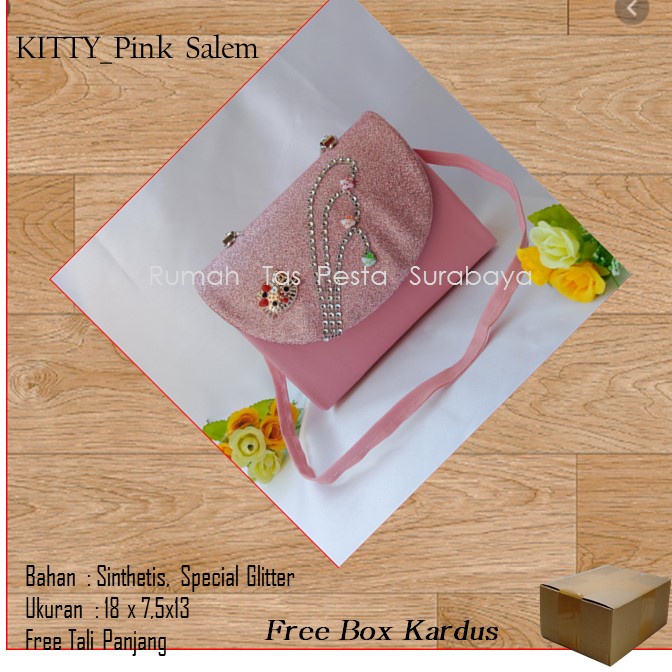 Tas Etnik,Tas Kekinian,Tas Satin,KITTY_Pink Salem