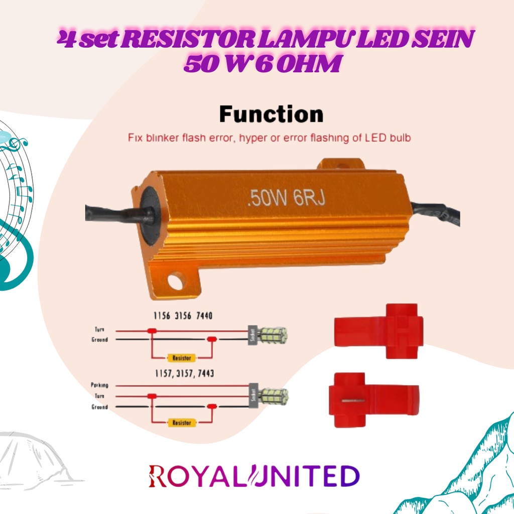 Resistor Load Sen Mobil Anti Kedip Cepat 50W 6RJ