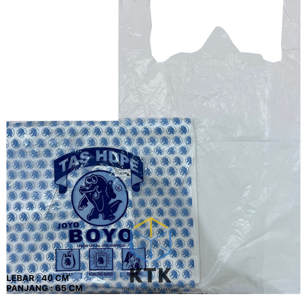 Kantong Kresek Putih Boyo Biru 40X65 / Tas Plastik Ukuran 40 HD Murah