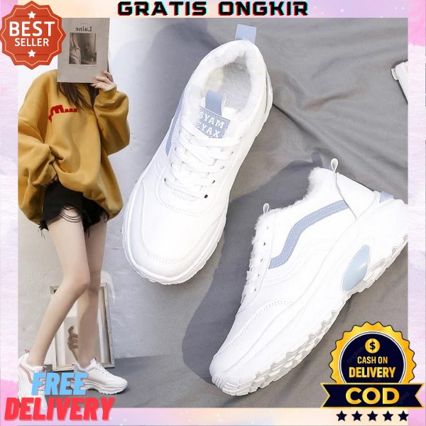 Sepatu Putih Polos Cewek Sepatu Putih Polos Casual Sepatu Sneakers Aerostreet Original Aid 0197,Sepa