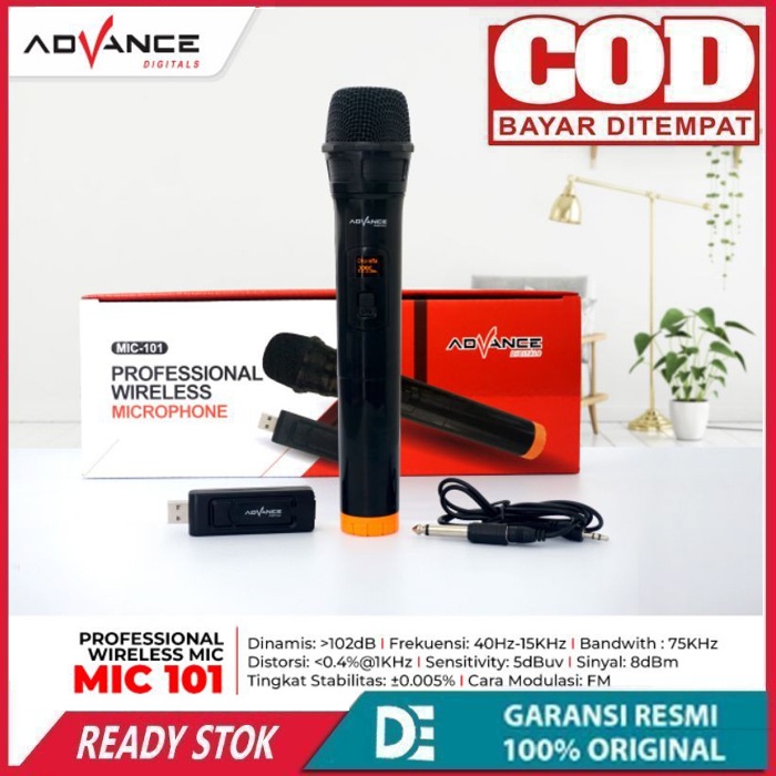 Advance MIC-101 Microphone Wireless Tanpa Kabel / Microphone Karaoke