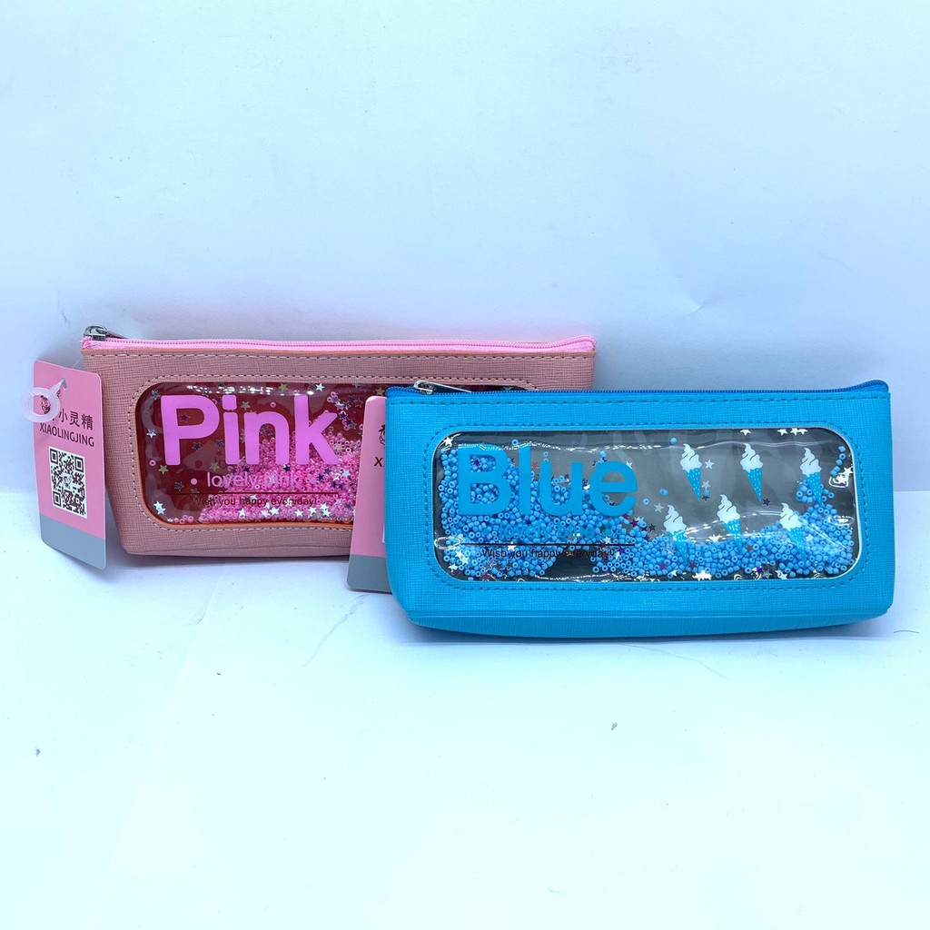 

TEMPAT PENSIL // KOTAK PENSIL 1 RESLETING BD-727 XIAOLINGJING TRANSPARAN GRANULE BINTANG COLOR MIX