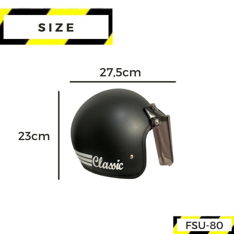 Helm Bogo Classic Dewasa Unisex Kaca Datar Cembung Doff &amp; Glossy ber SNI