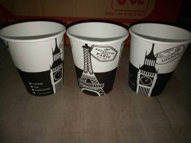 Papercup 8 oz Motif Gelas Kertas Kopi Tahan Panas 240ml Coffee 8oz