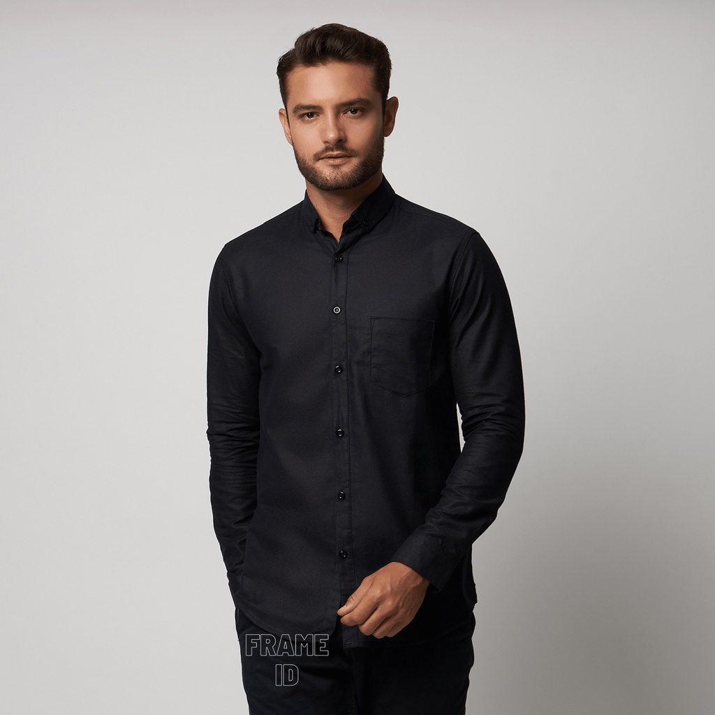 Kemeja Pria Polos Lengan Panjang Slimfit Premium | Kemeja Putih