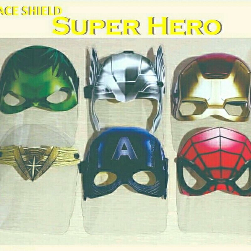 Face Shield Super Hero Marvel / Pelindung Wajah Anak