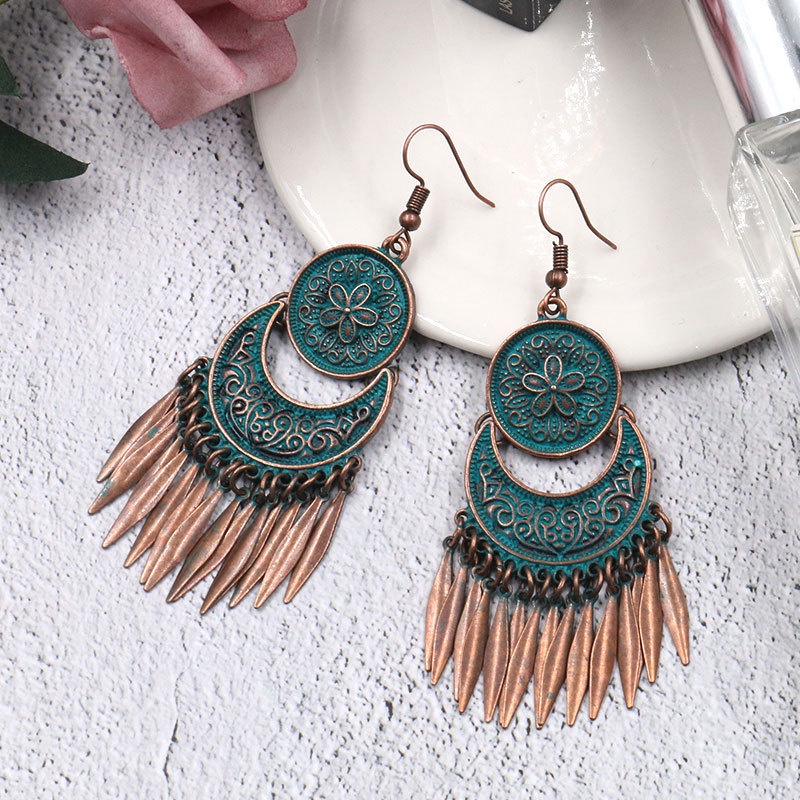 2022 Anting Gantung Boho Vintage Dengan Rumbai Sequin Untuk Wanita