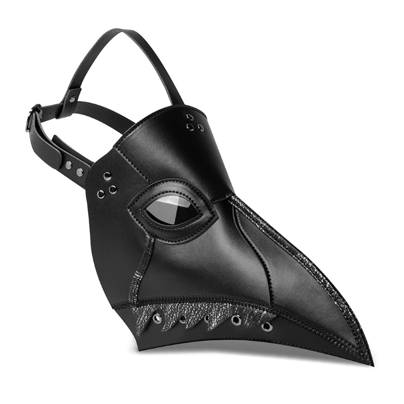 Kostum Cosplay Halloween Model Hidung Panjang Bahan Kulit Warna Hitam Dengan Strap Adjustable