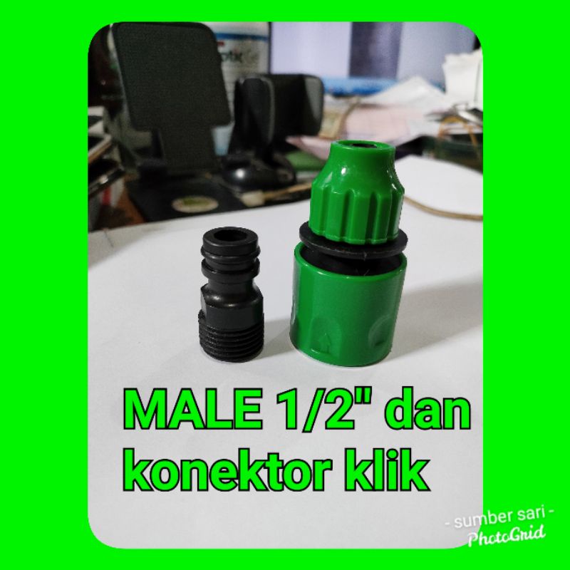 konektor male 1/2 dim dan konektor klik