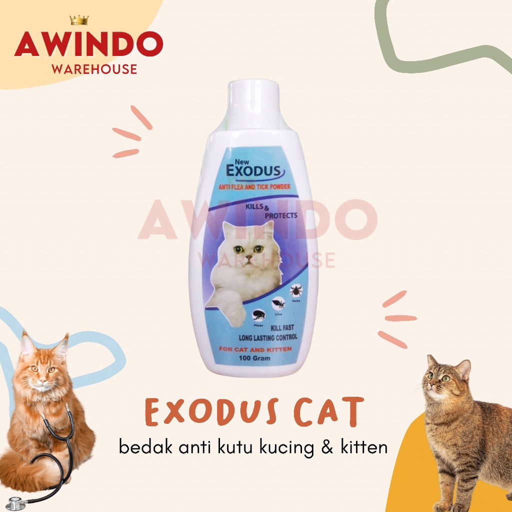 EXODUS CAT - Bedak Kulit Kucing Anti Kutu Cat Kitten Flea Tick Powder