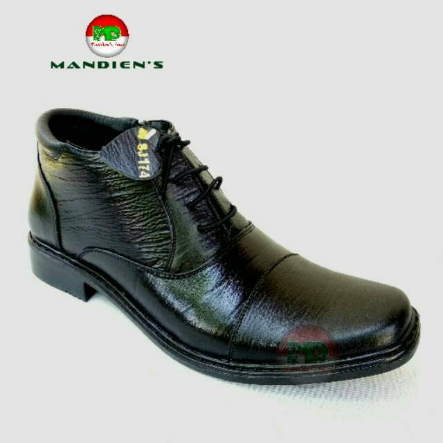 MANDIENS - Sepatu Kulit Sapi Asli Medali BJ174KY Export Quality - PDH TNI POLRI Satpam Security Sepatu Kerja Semi Boot