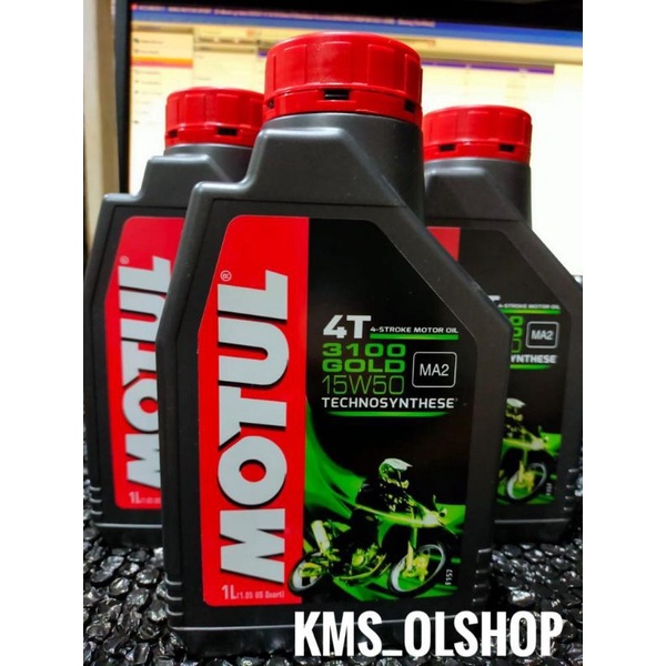 Oli Motul 3100 1 Liter Gold SAE 15W50 Technosynthese Oli Mesin 4T 1000 ml Pelumas mesin