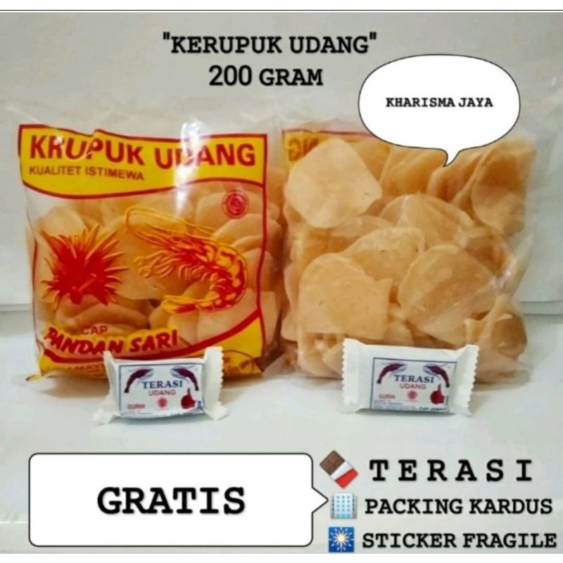 

@200GR KERUPUK UDANG PANDAN SARI SUPER INDRAMAYU LANGSUNG GORENG BONUS TERASI khas cirebon