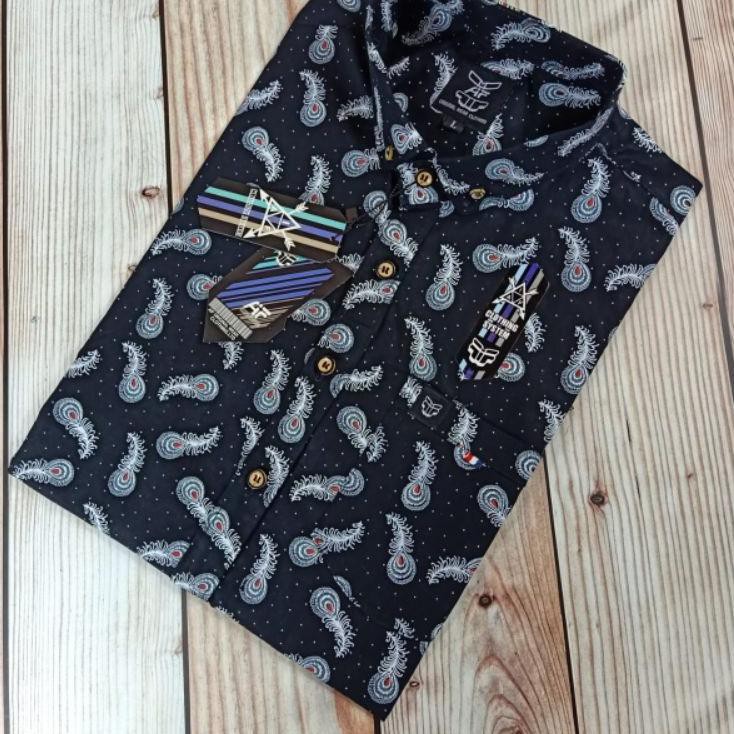 Terbaru dt Kemeja Pria Lengan Pendek Motif Kemeja Distro Kemeja Premium Kemeja Printing Warna Hitam