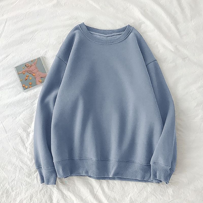 Sweater Basic oblong Polos XL.XXL Sweater Pria Wanita - Crewneck Sweater Oversize outwear