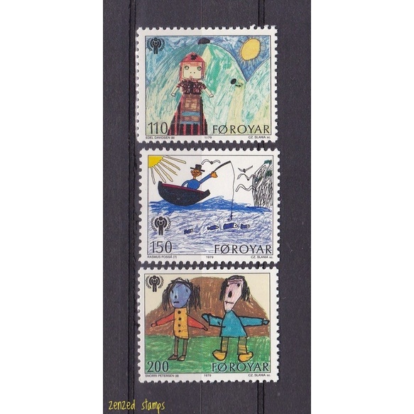 

0524 Perangko Faroe Island 1979 International Year of The Child 3v Mnh