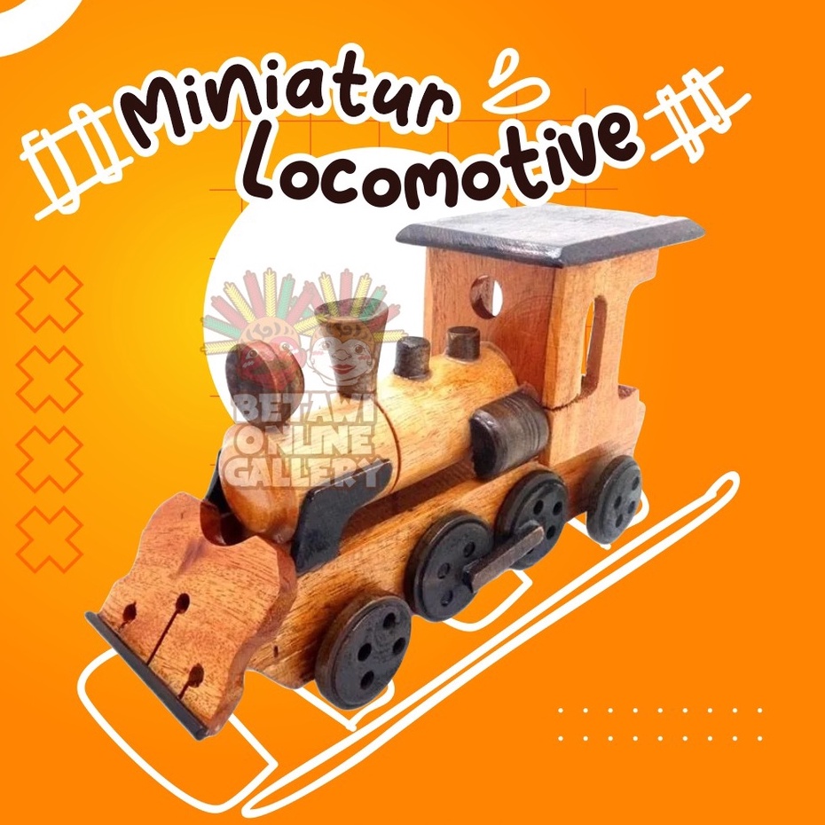 Hiasan Miniatur Kereta Lokomotif Ukuran Kecil / Pajangan Meja / Koleksi Kayu