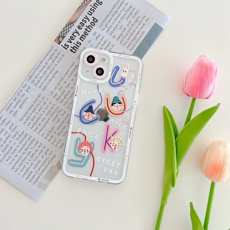 Soft Case Silikon TPU Bening Motif Kartun Anak Laki-Laki Dan Perempuan Untuk IPhone 13 12 11 Pro Max X Xr Xs SE 2020 Max 8 7 6 6s Plus
