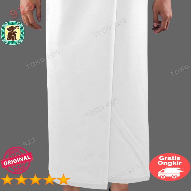 Sarung Tenun G24-14 Original Cap Gajah Duduk Polos Putih Dewasa