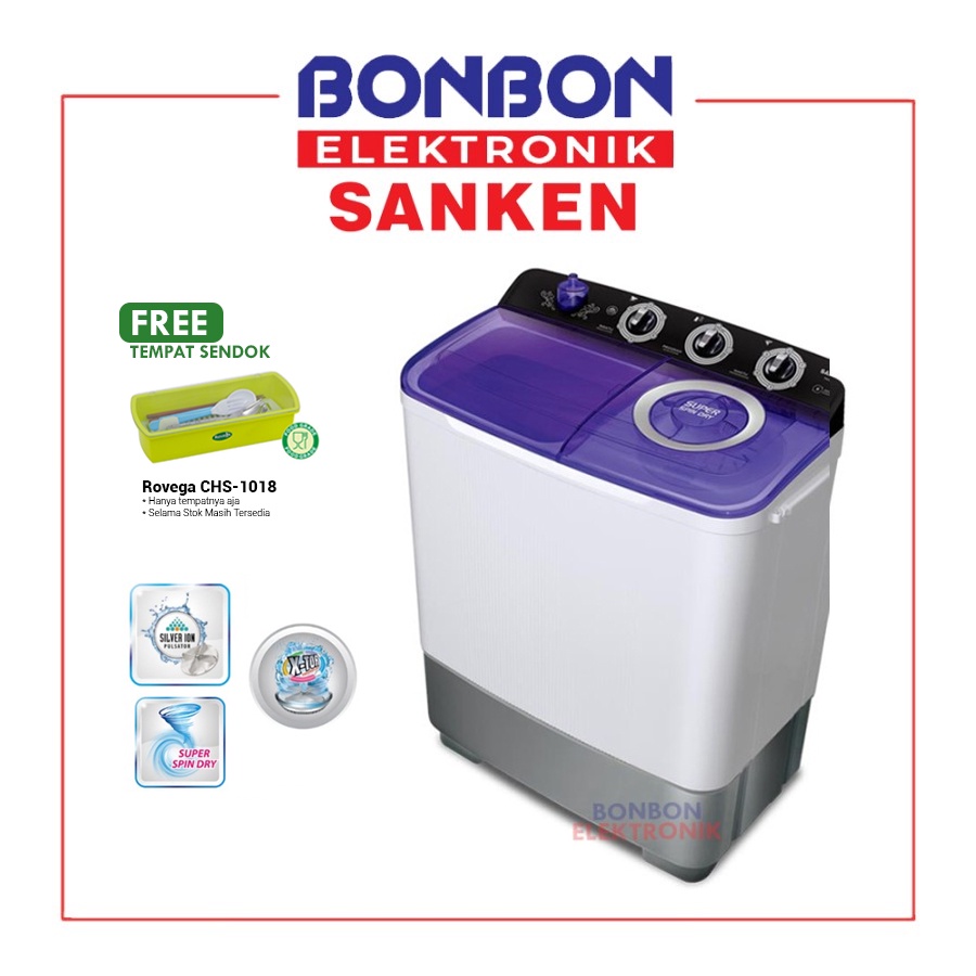 Sanken Mesin Cuci 2 Tabung 7KG TW 883EVL / TW 883 EVL / TW883