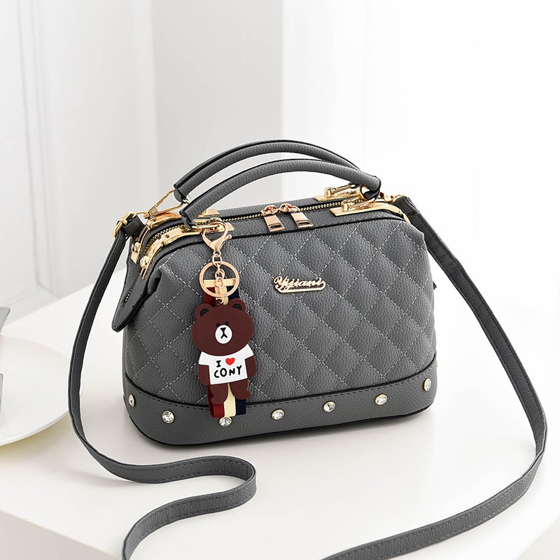 JK 242 1KG MUAT 2PCS TAS WANITA IMPORT SELEMPANG DOCTOR GRAY U3042 C8046