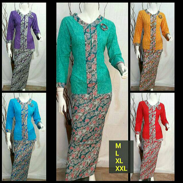 Rok and blus batik 32. Setelan batik kantor