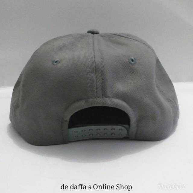 Topi Snapback Polos Dewasa Full Grey Abu Bahan Rapel Distro Berkualitas - Grey Abu